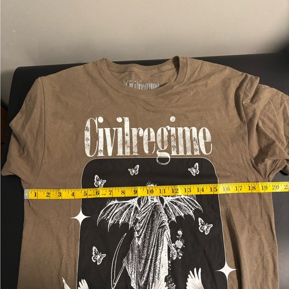 Civil Regime Tan/Brown Graphic T-Shirt - Size Medium - Picture 5 of 5